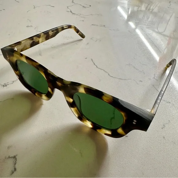 AKILA Apollo Raw Sunglasses – Raw Tortoise Frame with Green Lenses NEW! - Picture 2 of 5